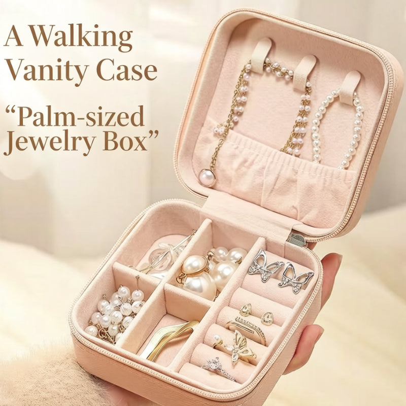 Premium PU Leather Jewelry Organizer Box – Portable Travel Storage Case