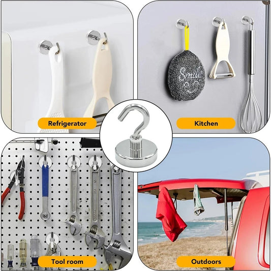 Wall-mounted Heavy Duty Magnet Hook(PACK OF 2)