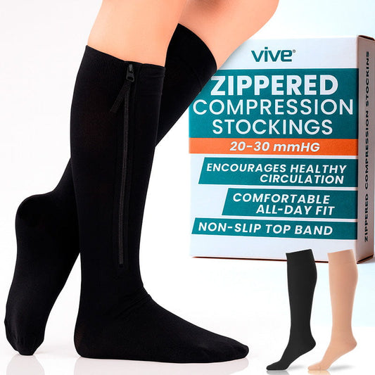 Zippered Compression Stockings- Pair