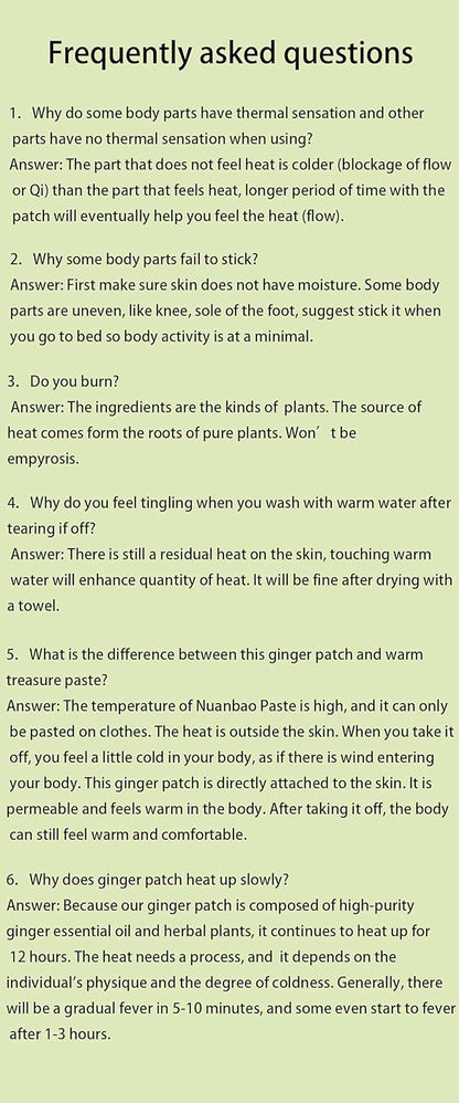 Self Heating Ginger Dard Free Patch