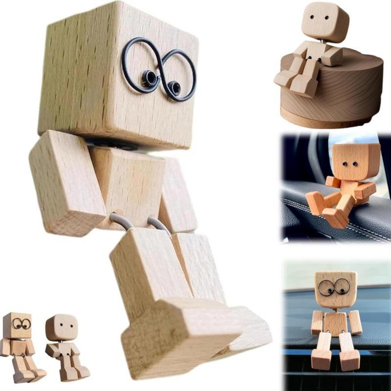 Handcrafted Wooden Block Buddy Figurine