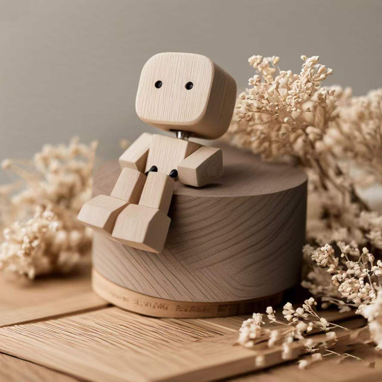 Handcrafted Wooden Block Buddy Figurine