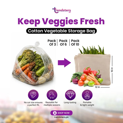 Reusable Cotton Vegetable Storage Bag