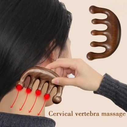 Wooden Head Scalp Massager Comb 🍃