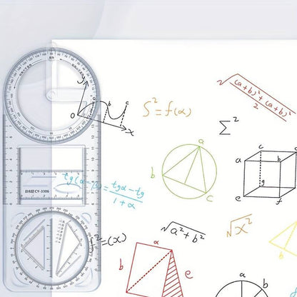 Multifunctional Geometric Plastic Ruler📐