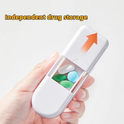 Mini Drug Tablet Medicine Dustproof Divider Organizer Crusher Pill Box