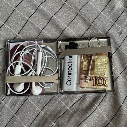 Stainless Steel Cigraette & Card Holder Wallet For Men