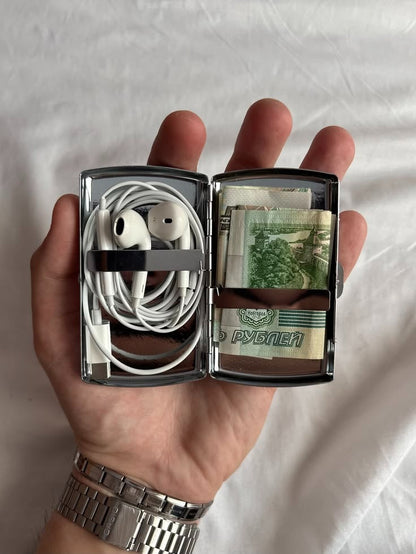 Stainless Steel Cigraette & Card Holder Wallet For Men