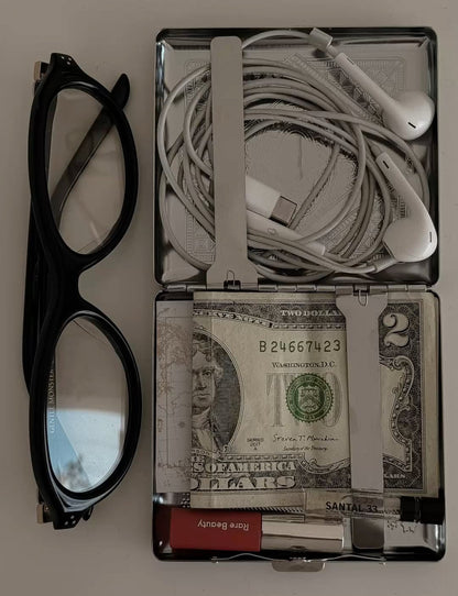 Stainless Steel Cigraette & Card Holder Wallet For Men